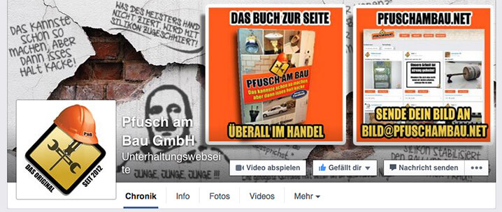 Pfusch am Bau GmbH - Screenshot Facebookseite